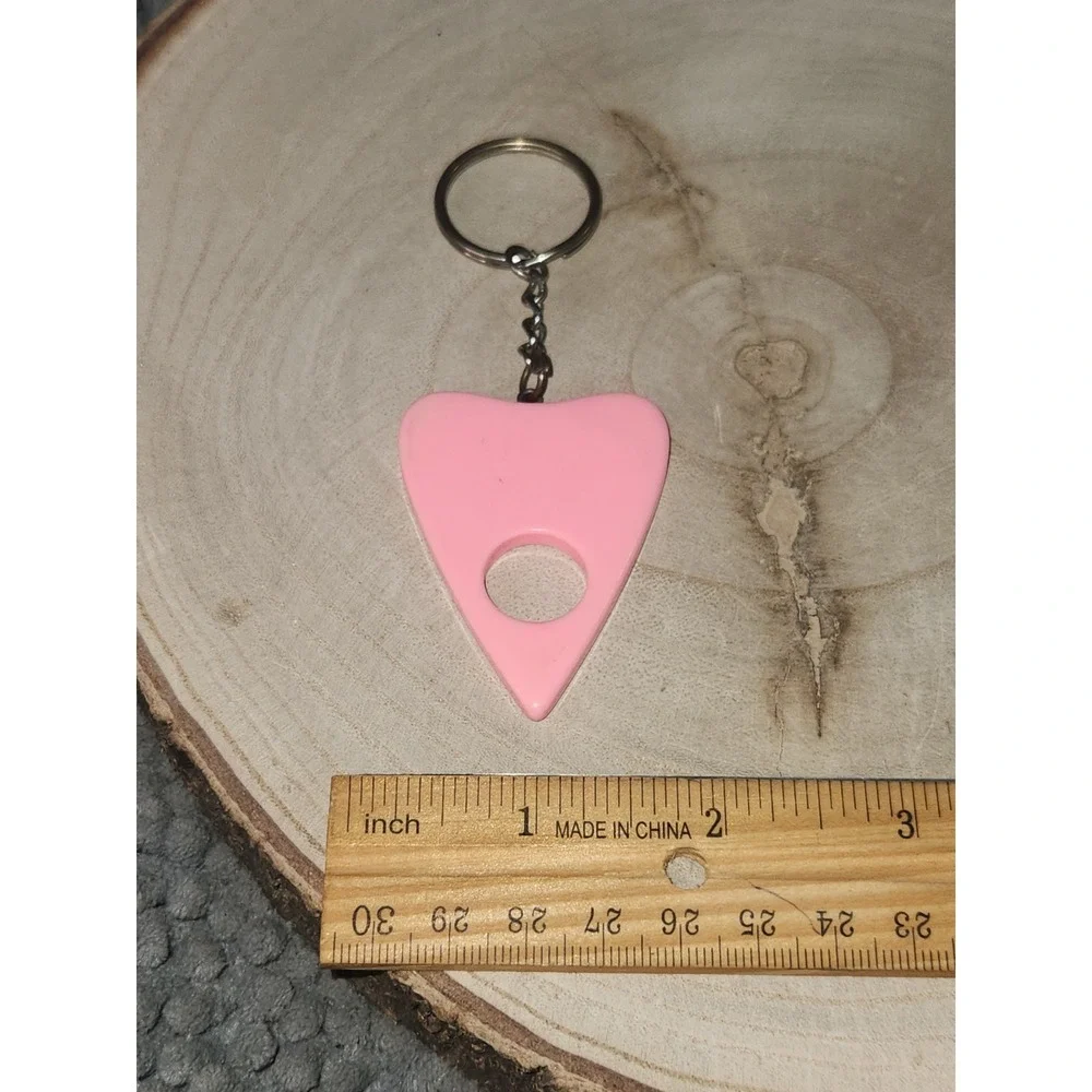 OUIJA BOARD KEY RING Pink & Black Bag Clip Gothic Vintage Keychain